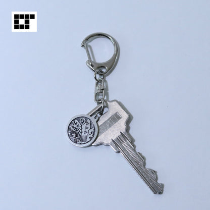 Key chain - Butterfly in a circle - 丸に揚羽蝶