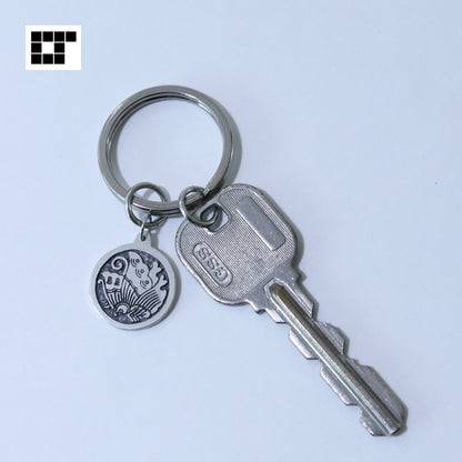 Key chain - Butterfly in a circle - 丸に揚羽蝶