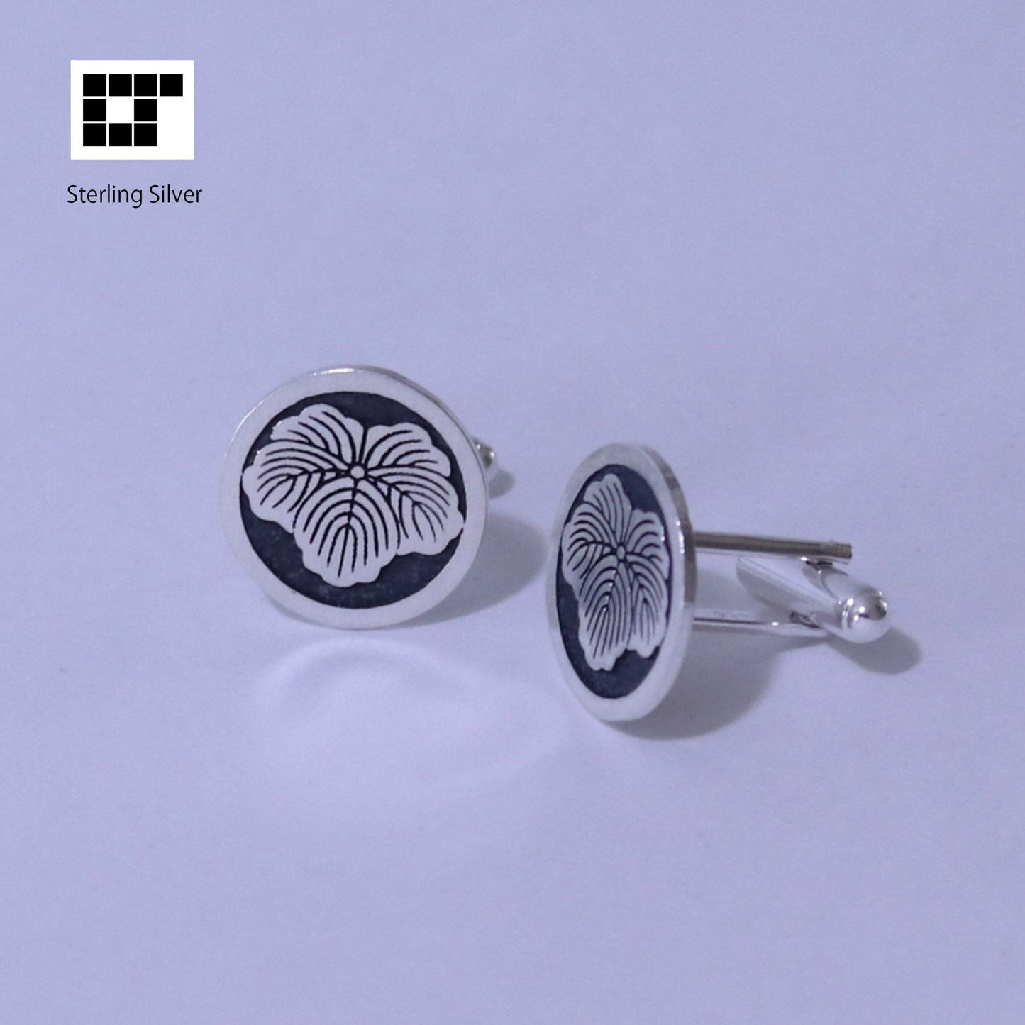 Cufflinks - Ivy in a circle -Maruni Tsuta - 丸に蔦