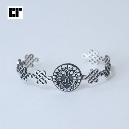 Bangle / Rokujo Wisteria/ Kamon / Japanese Mon / Sterling Silver