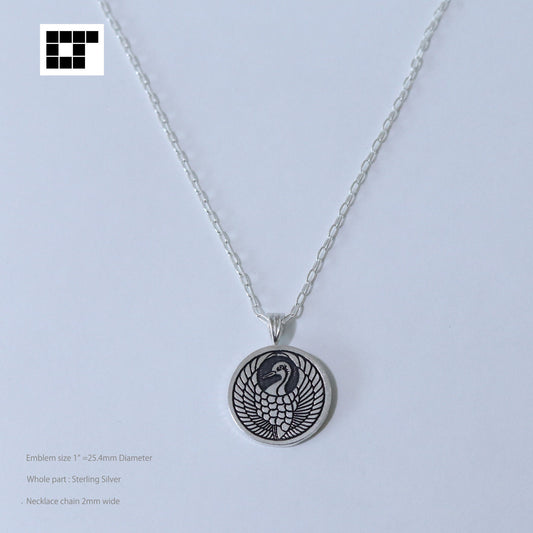1" = 25 mm Pendant - A crane in a circle - Tsurumaru