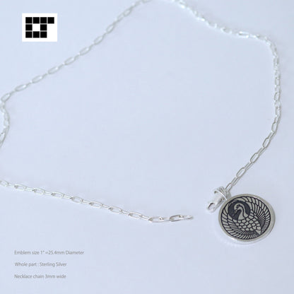 1" = 25 mm Pendant - A crane in a circle - Tsurumaru