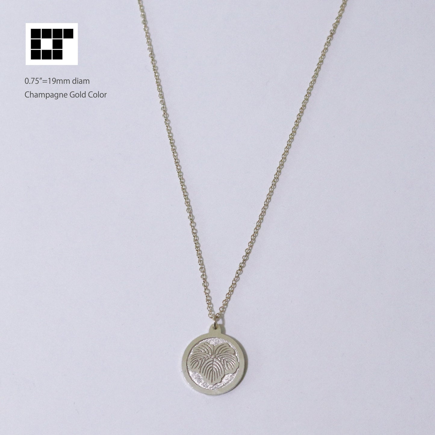 Ivy in a circle - Maruni Tsuta - Japanese Clan Crest Necklace - Kamon - Japanese Mon