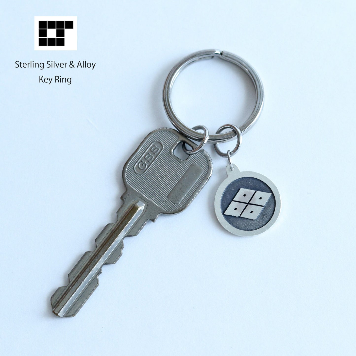 Key chain - Four-eyed Lozenge in a circle - 丸に四つ目菱