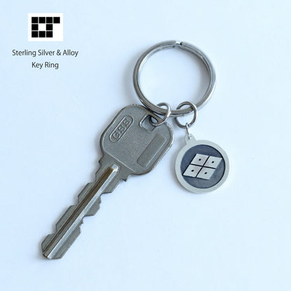 Key chain - Four-eyed Lozenge in a circle - 丸に四つ目菱
