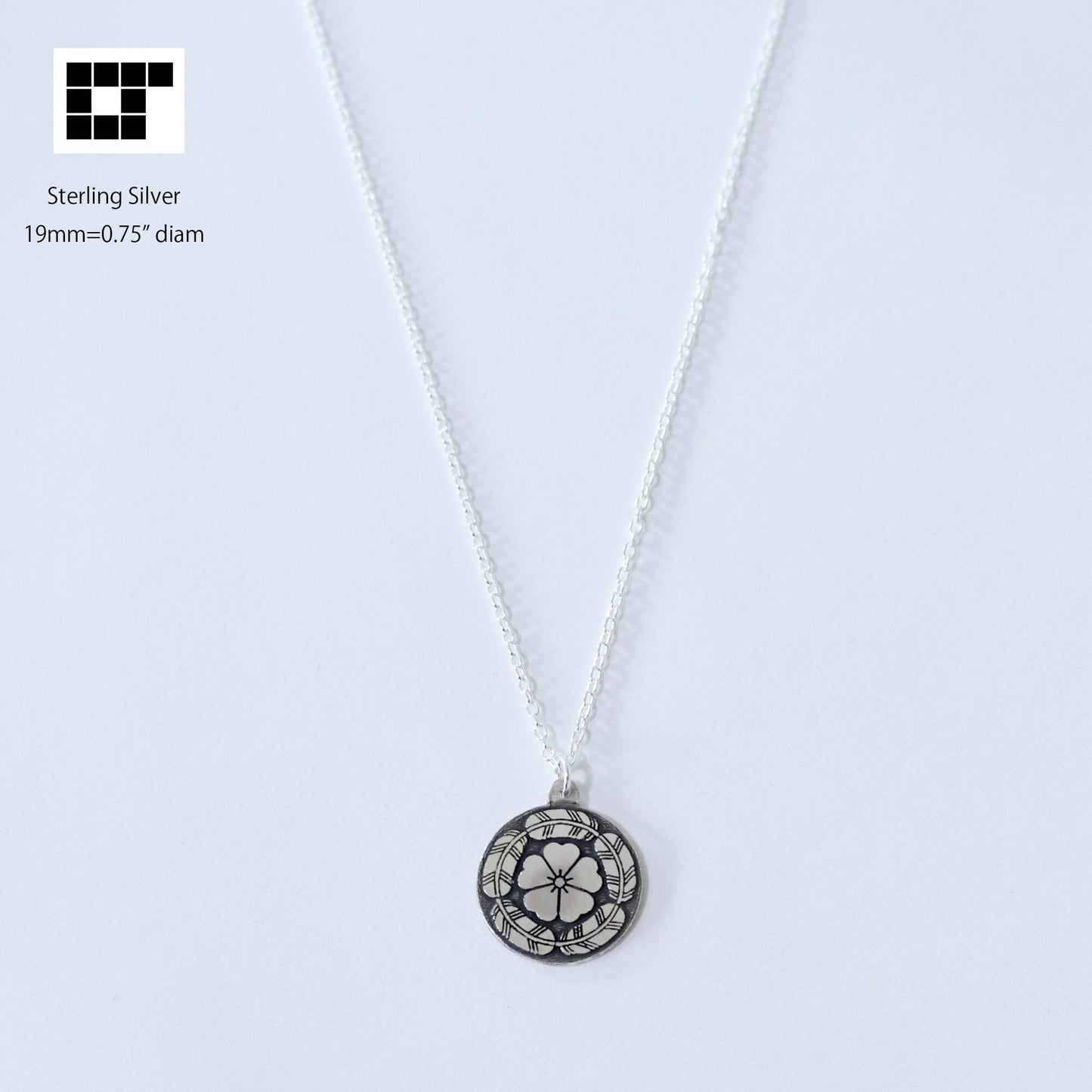 Cherry Blossom in Five Hawk Feathers - Kamon Necklace