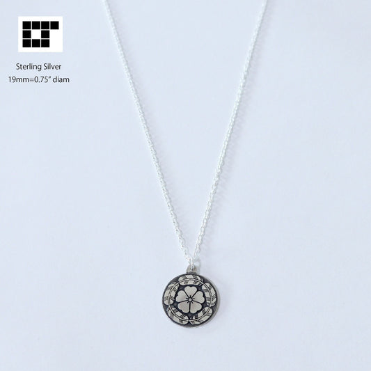 Cherry Blossom in Five Hawk Feathers - Kamon Necklace