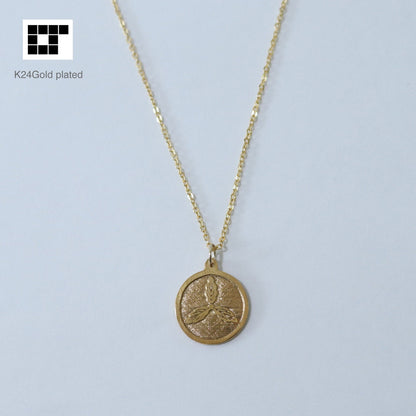 Tosa-Oak in a circle - 丸に土佐柏 - Kamon Necklace - Japanese Clan Crest