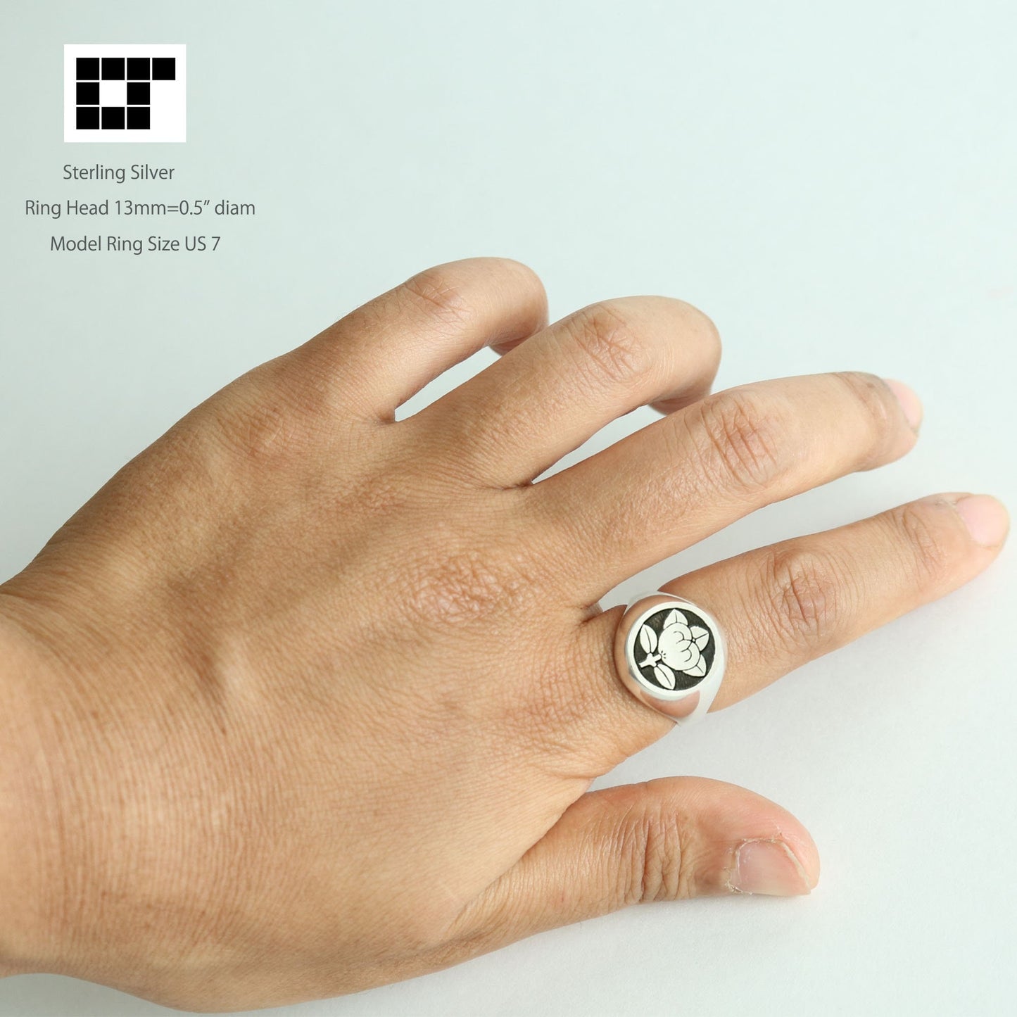 Mandarine Orange in a circle- Small Ring - Japanese Kamon ring