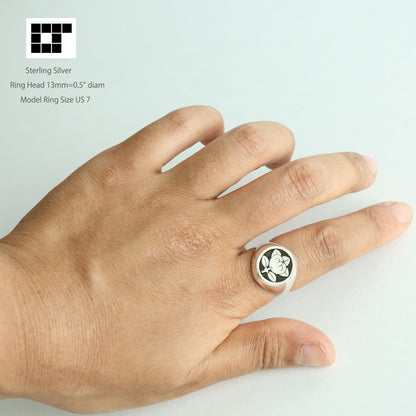 Mandarine Orange in a circle- Small Ring - Japanese Kamon ring
