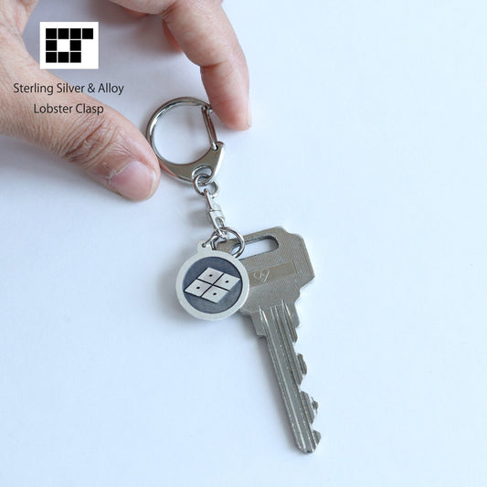 Key chain - Four-eyed Lozenge in a circle - 丸に四つ目菱