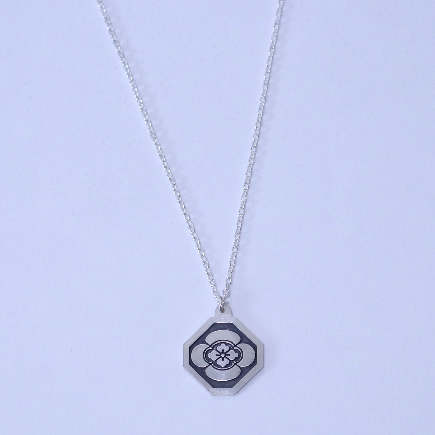 Pendant - Japanese Quince in a square trimmed corners