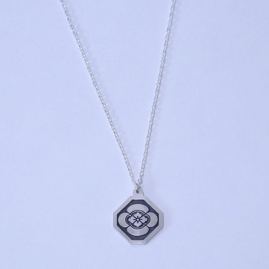 Pendant - Japanese Quince in a square trimmed corners