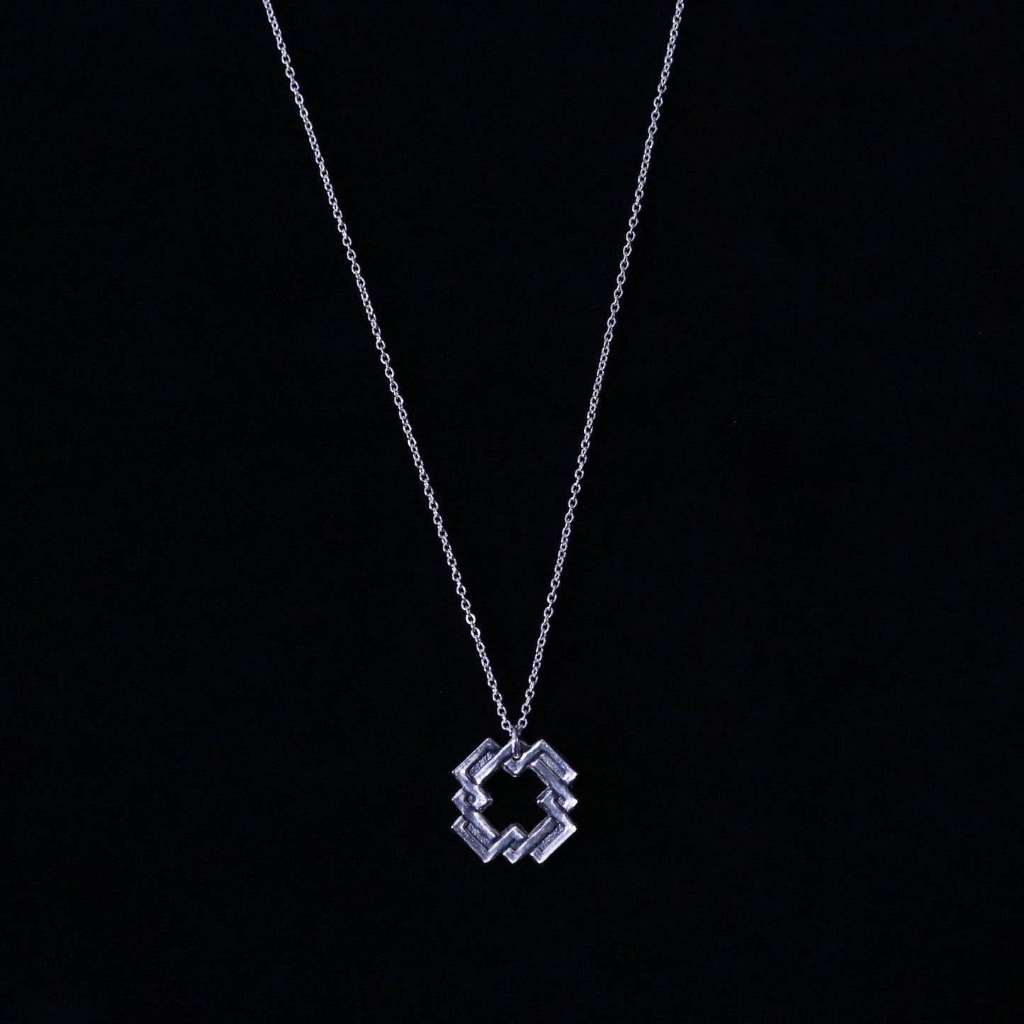 Pendant - Square Knot - Kamon Necklace - Japanese Clan Crest