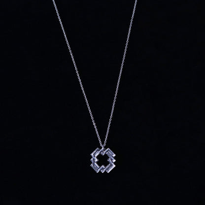 Pendant - Square Knot - Kamon Necklace - Japanese Clan Crest