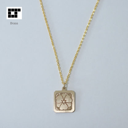平隅切り角に剣片喰 - Hirasumikirikadoni Kenkatabami - Kamon Necklace
