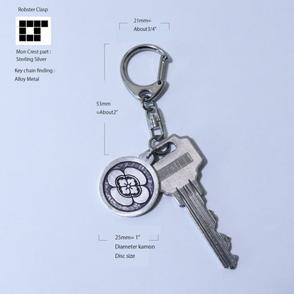 Key chain - Japanese Quince in a circle - 丸に木瓜