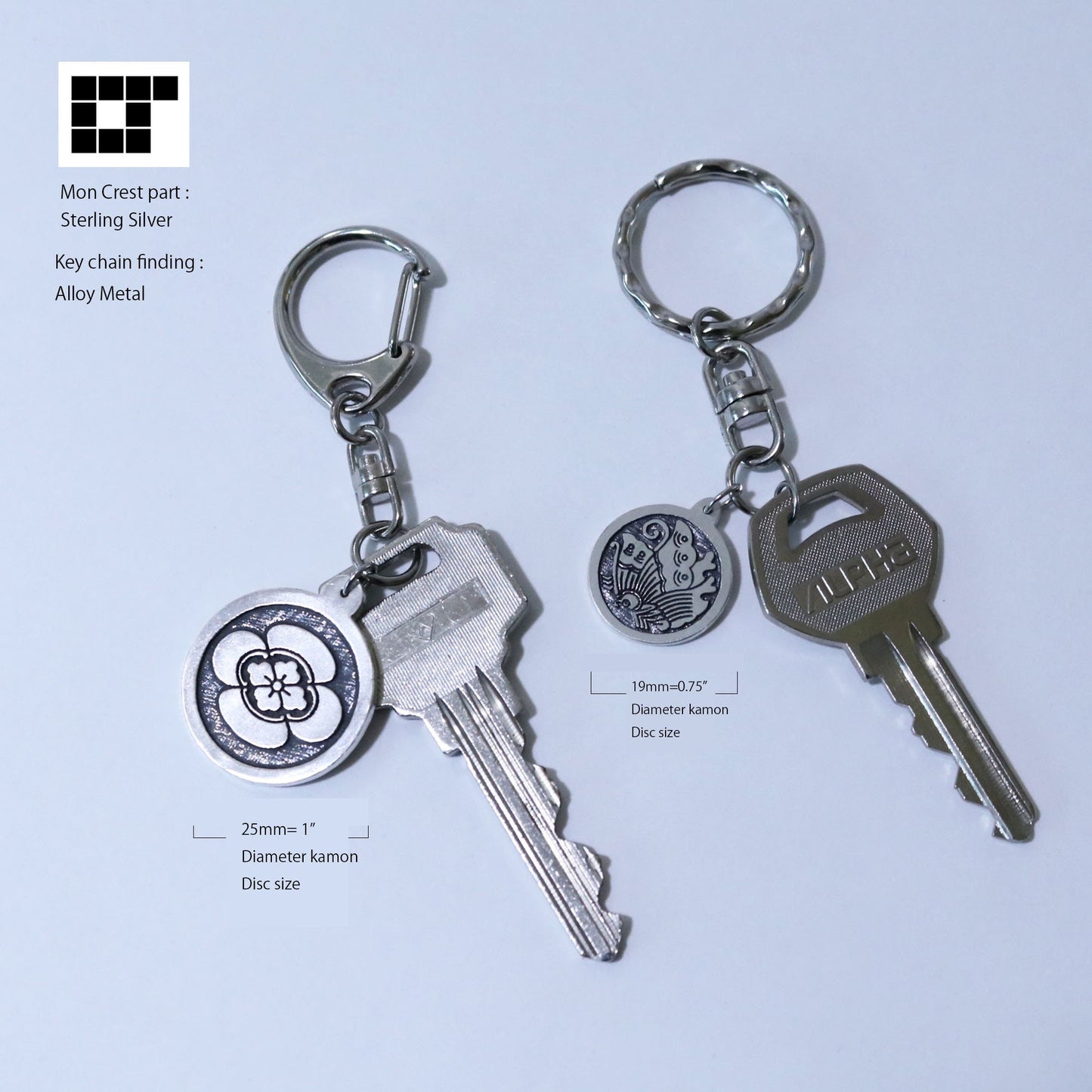 Key chain - Japanese Quince in a circle - 丸に木瓜