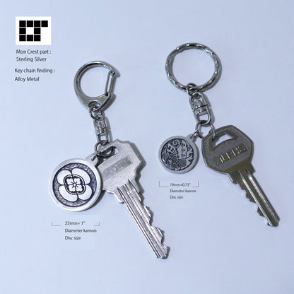 Key chain - Japanese Quince in a circle - 丸に木瓜