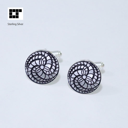 Tie tack - Three swirled wisteria - 藤巴