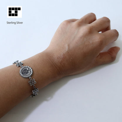 Bangle / Rokujo Wisteria/ Kamon / Japanese Mon / Sterling Silver