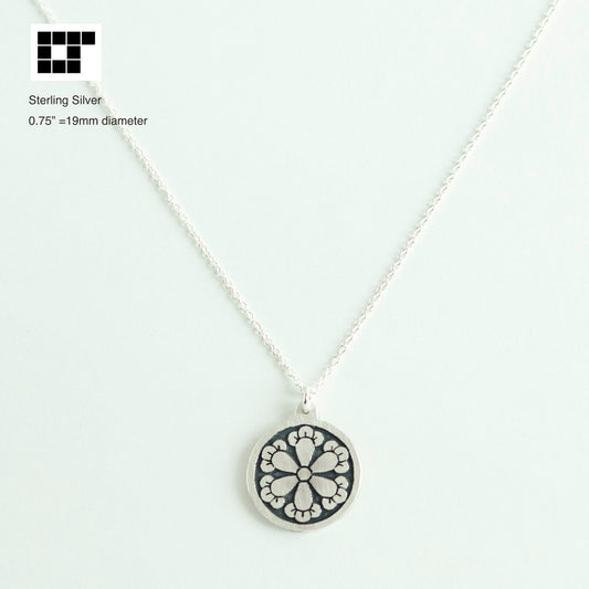 Pendant - Six Tyouji in a circle  - 丸に六つ丁字