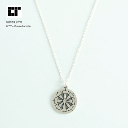 Genji Wheel - Japanese Clan Crest - Kamon Pendant