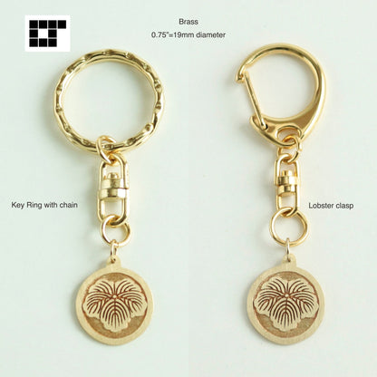 Key Chain - Seven Genji wheel - Japanese clan crest - Key Ring
