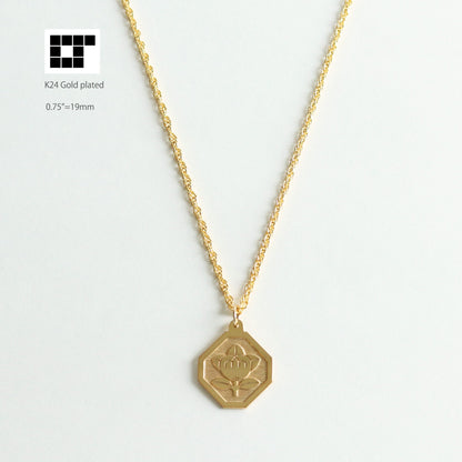 Tachibana in a square trimmed corners -  Japanese kamon pendant