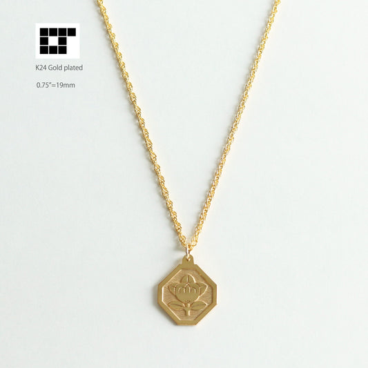 Tachibana in a square trimmed corners -  Japanese kamon pendant