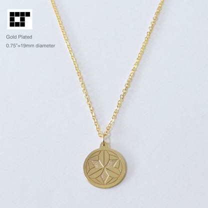 Pendant - Nine Bamboo leaves in a circle - 丸に九枚笹