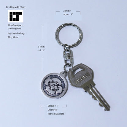 Key chain - Japanese Quince in a circle - 丸に木瓜
