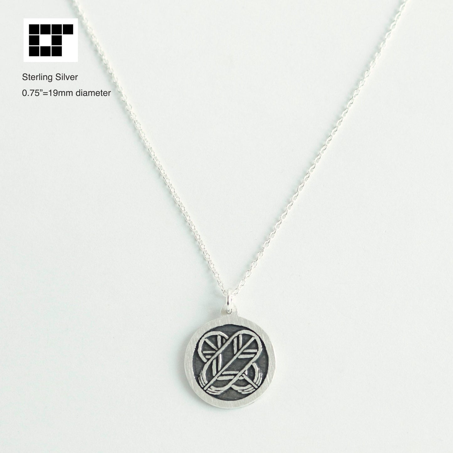 Pendant - Outlined Crossing Hawk Feathers in a Circle - Kamon
