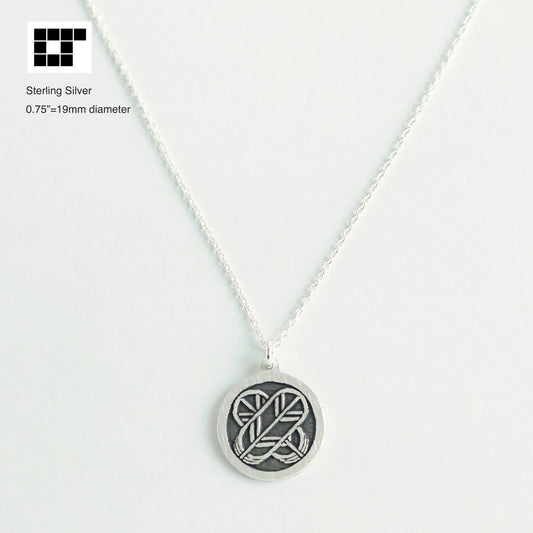 Pendant - Outlined Crossing Hawk Feathers in a Circle - Kamon