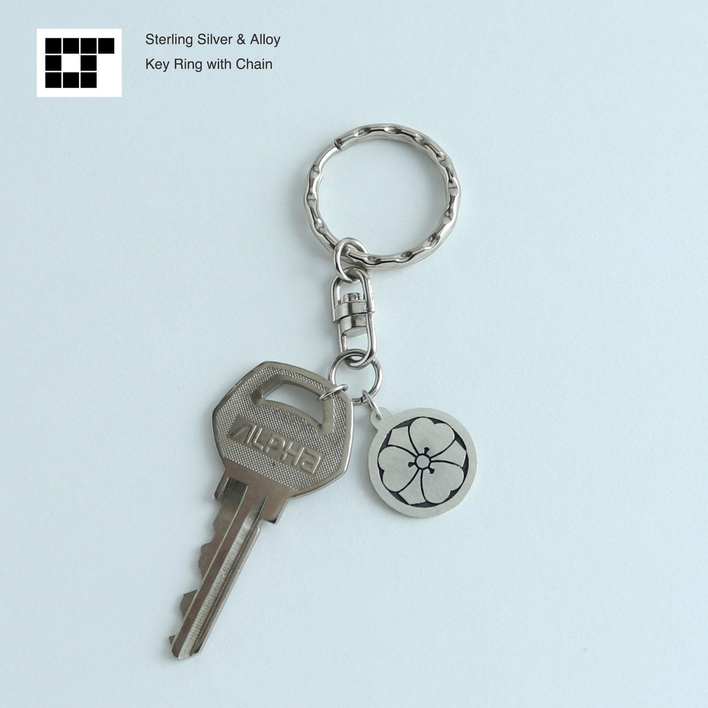 Key chain - Kenkatabami  in a circle - 丸に剣片喰