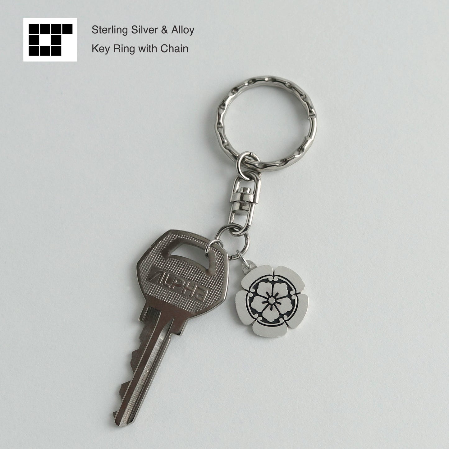 Oda Melon Kamon - Japanese Clan Crest - Silver Key holder