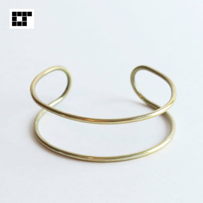Bangle Cuff Bracelet - Minimal Elegant design - Brass