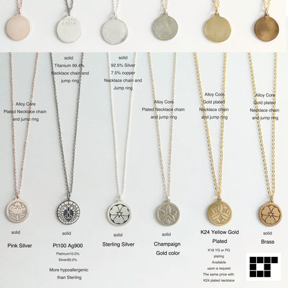 Weeping wisteria and paulownia - Kamon Necklace - Japanese Clan Crest