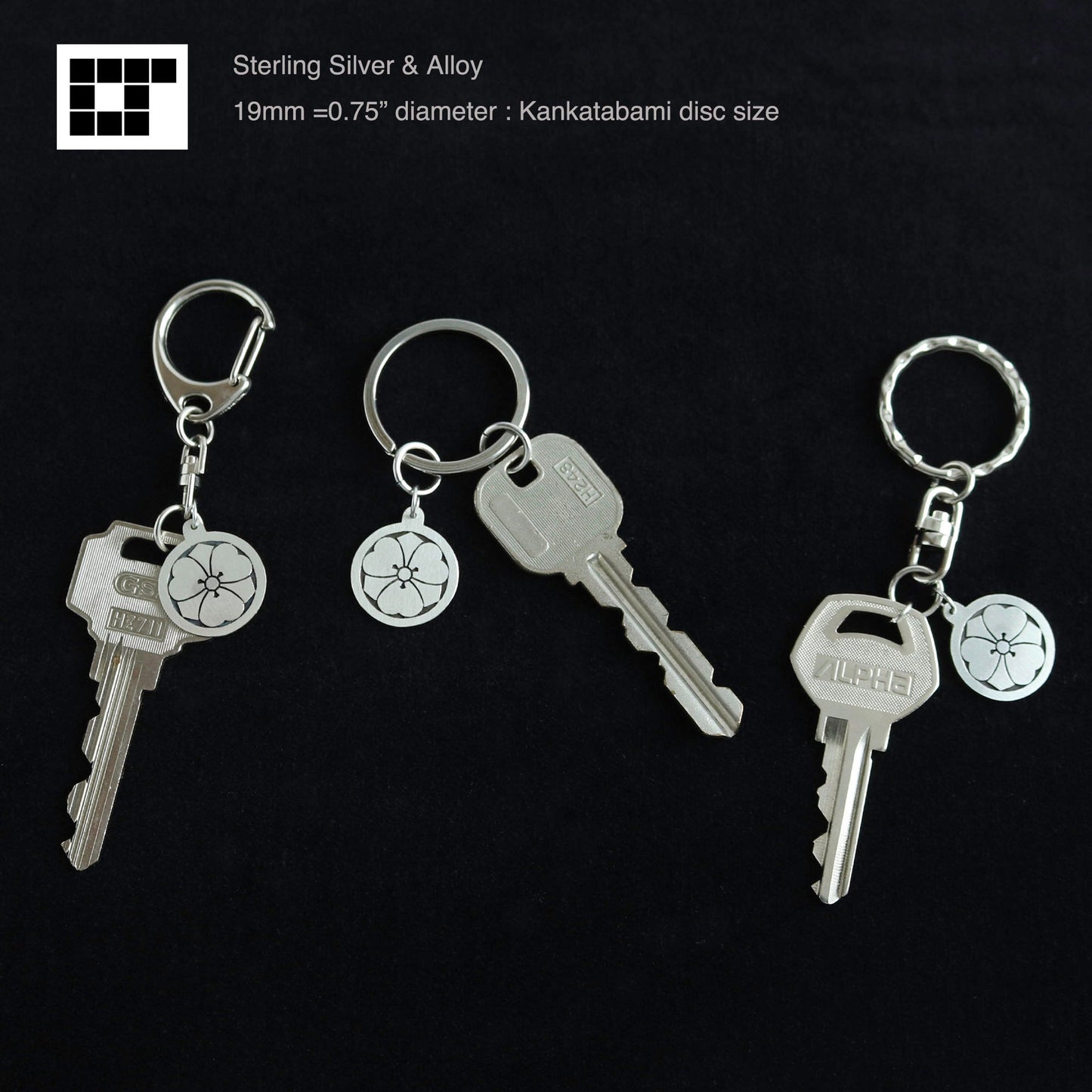Key chain - Kenkatabami  in a circle - 丸に剣片喰