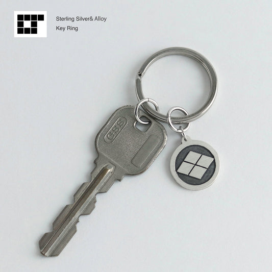 Silver Keyholder - Japanese Kamon - Clan Crest - Takeda Hishi in a Circle