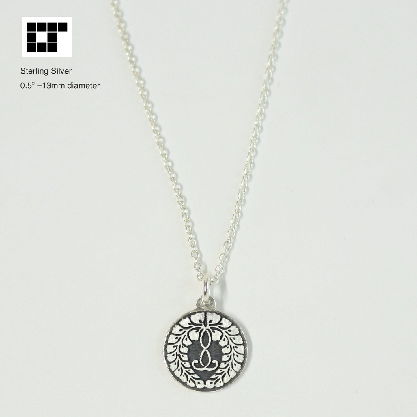 1/2"=13mm Pendant - Rokujo Wisteria - 六条藤 - Jodo shinshu Hongwanji