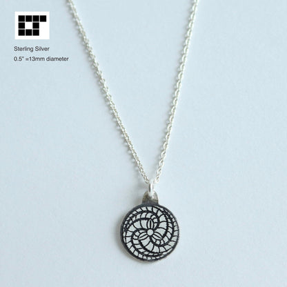 1/2"=13mm Pendant - Three Swirled Wisteria - 藤巴