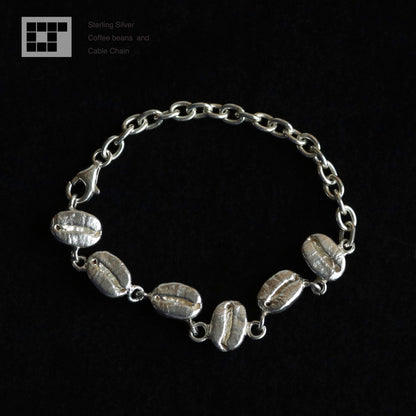 Coffee beans Sterling Silver Bracelet