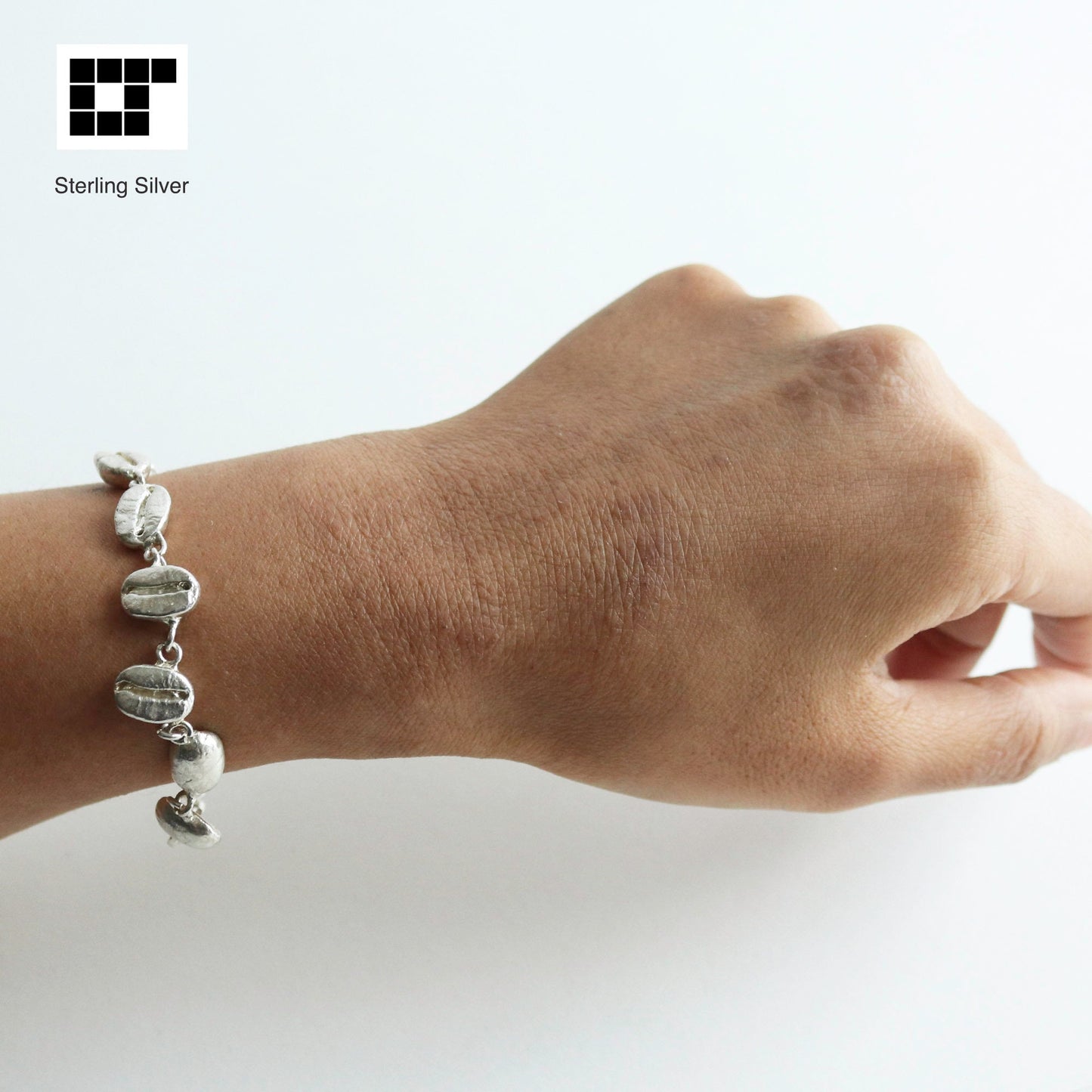 Coffee beans Sterling Silver Bracelet