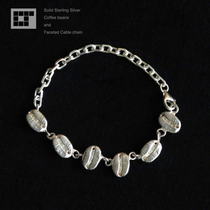 Coffee beans Sterling Silver Bracelet
