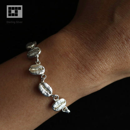 Coffee beans Sterling Silver Bracelet