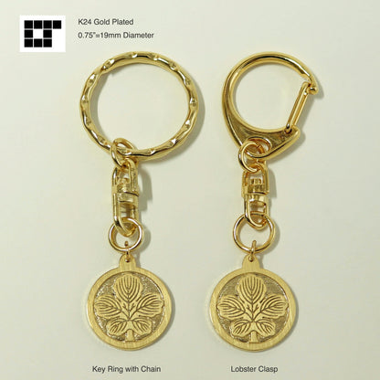 Key chain -  Maruni Tachi Kajinoha - 丸に立ち梶の葉