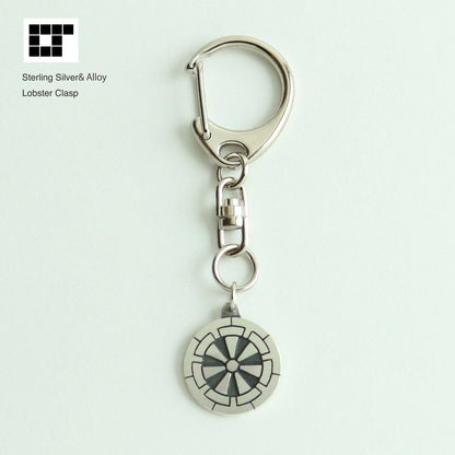 Key Chain - Seven Genji wheel - Japanese clan crest - Key Ring