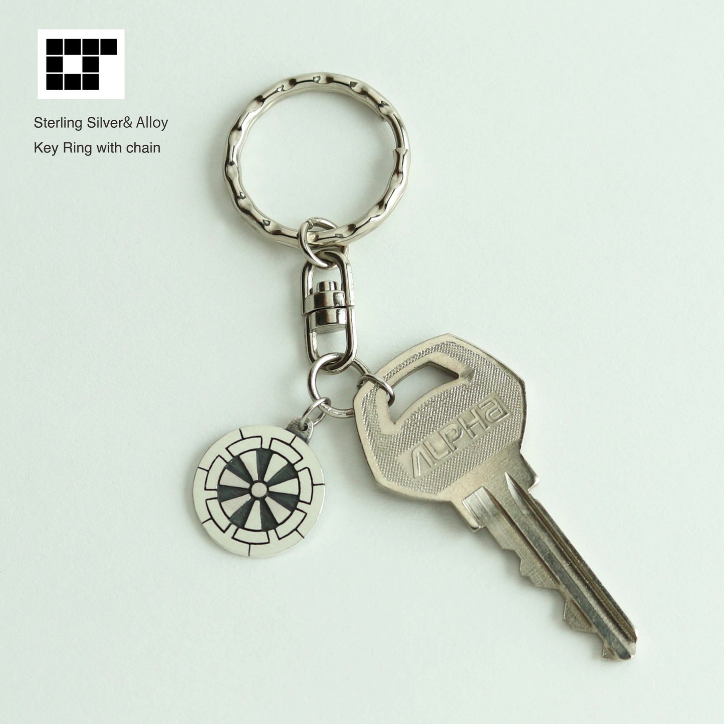 Key Chain - Seven Genji wheel - Japanese clan crest - Key Ring