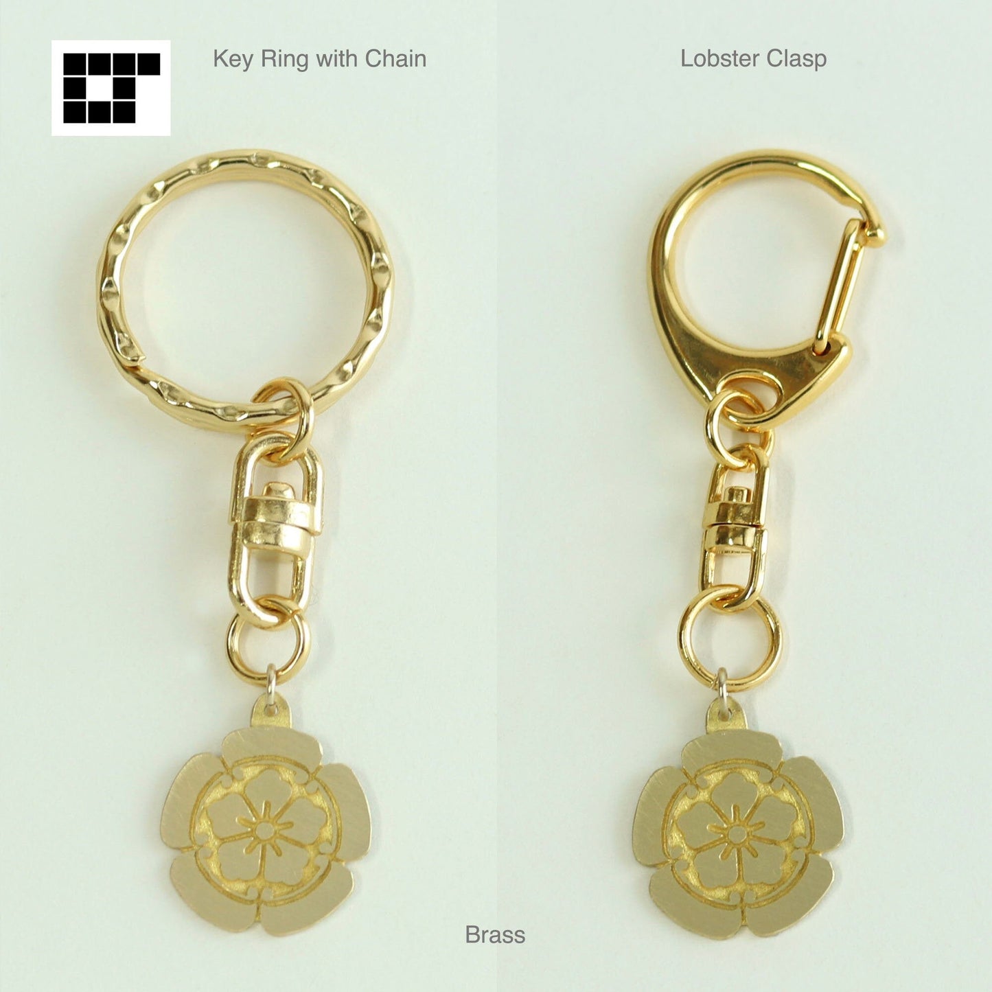 Oda Melon Kamon - Japanese Clan Crest - Silver Key holder